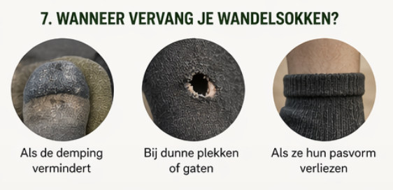 Wanneer vervangen van de wandel sok
